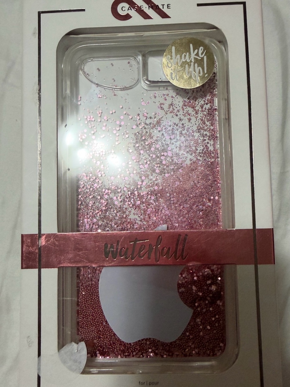Apple - case-mate Waterfall Glitter Phone Case - Pink